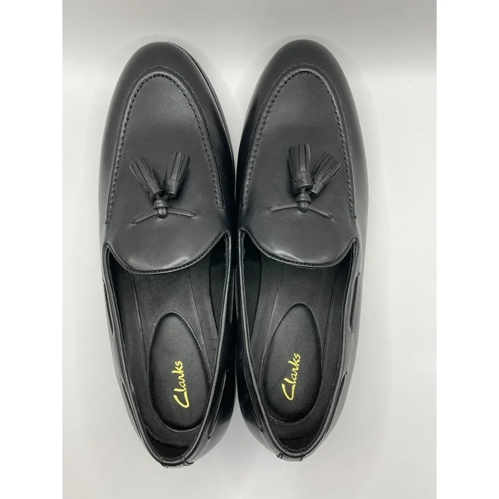 Clarks Citi Stride Slip On Loafer Men's Size US 9M Black Leather Shoes NWOB